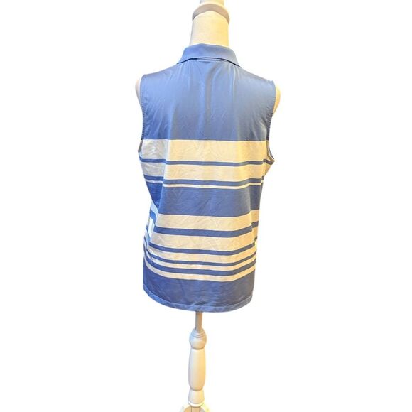 RLX Ralph Lauren Womens Golf Shirt Sleeveless Blue White Striped Size Large - Picture 2 of 8